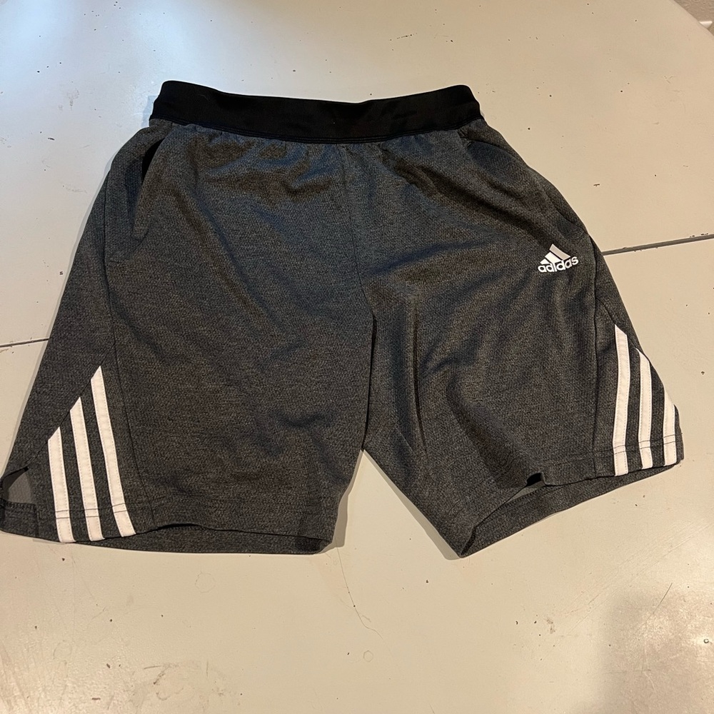 Adidas Men's Charcoal and Black Athletic Shorts
